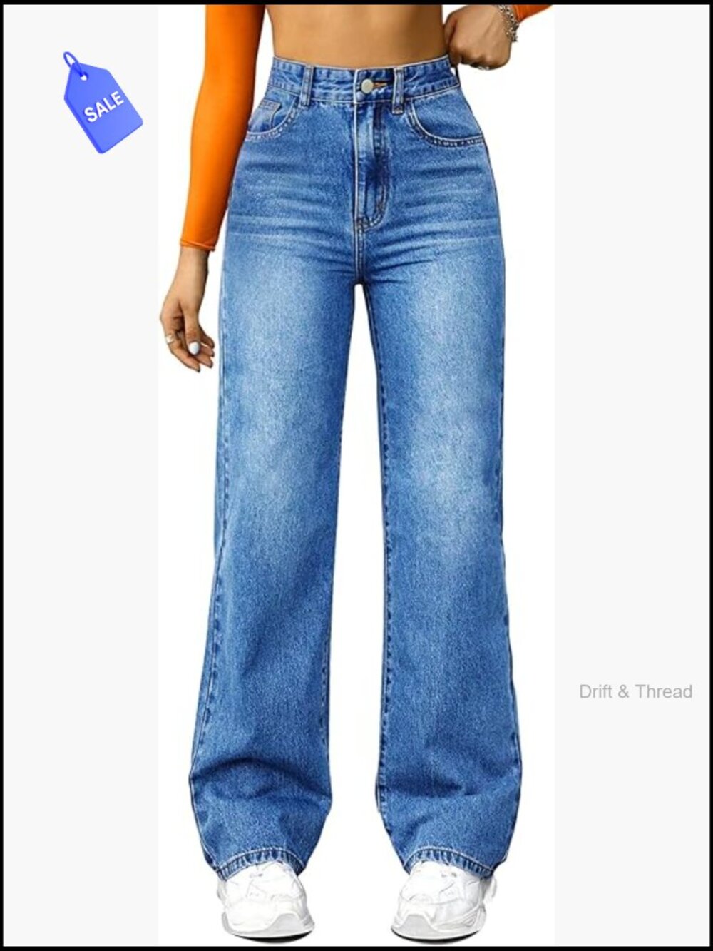 High Waisted Wide Leg Boyfriend Jeans Straight Leg Denim Pants